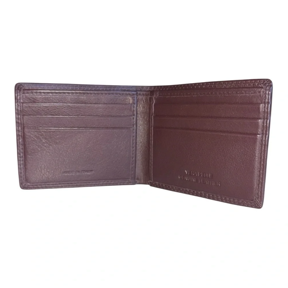 BORGO ETRUSCHI men’s slim bifold leather wallet made in Italy. WLT 5